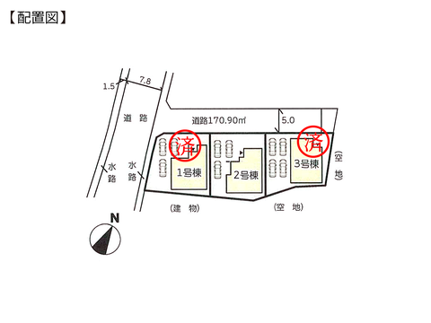 住所の新築 一戸建て分譲住宅の区画図