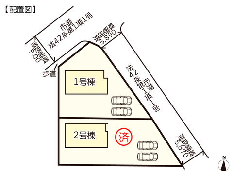 岡山県赤磐市桜が丘西の新築 一戸建て分譲住宅の区画図