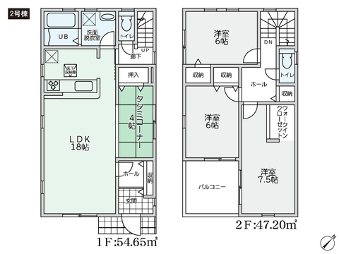 岡山県岡山市北区一宮の新築 一戸建て分譲住宅の間取り図