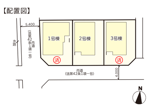 岡山市中区高屋の新築 一戸建て分譲住宅の区画図