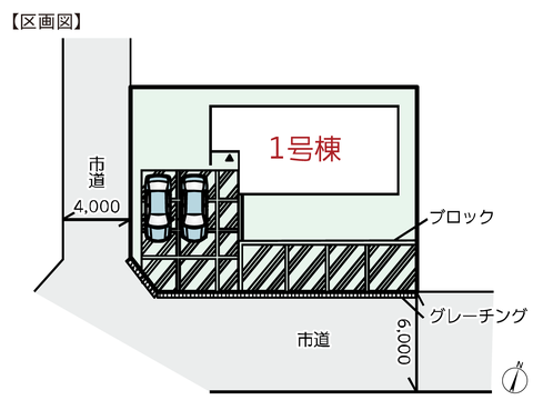 岡山県倉敷市児島稗田町の新築 一戸建て分譲住宅の区画図