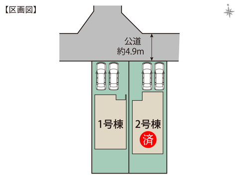 岡山市中区関の新築 一戸建て分譲住宅の区画図