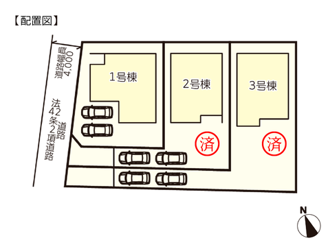 岡山市北区高松原古才の新築 一戸建て分譲住宅の区画図