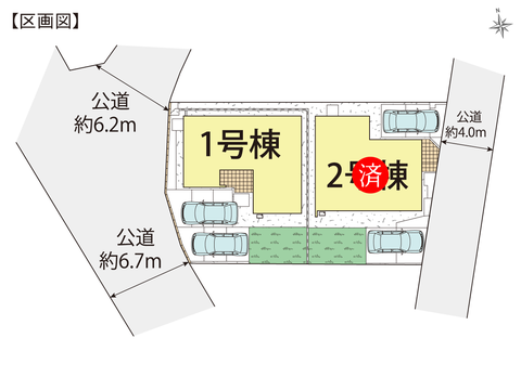 岡山市中区中島の新築 一戸建て分譲住宅の区画図