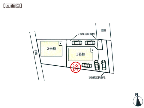 岡山県岡山市南区当新田の新築 一戸建て分譲住宅の区画図