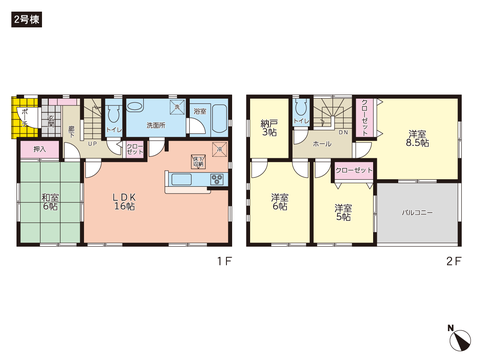 住所の新築 一戸建て分譲住宅の間取り図