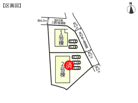岡山市中区円山の新築 一戸建て分譲住宅の区画図