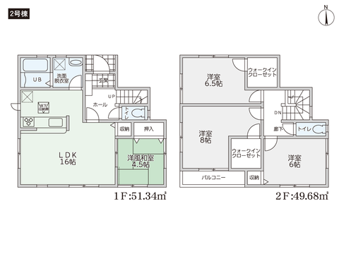 倉敷市大島の新築 一戸建て分譲住宅の間取り図