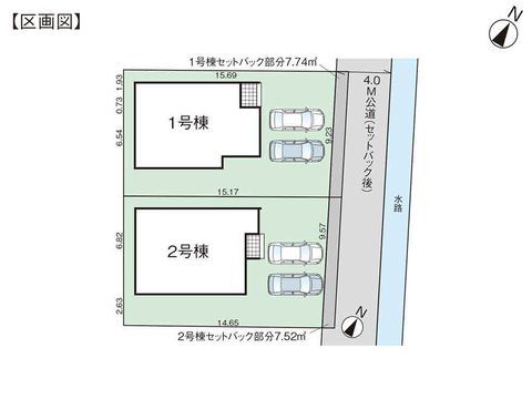 岡山市北区西辛川の新築 一戸建て分譲住宅の区画図