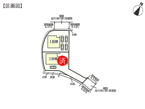 倉敷市林の新築 一戸建て分譲住宅の区画図