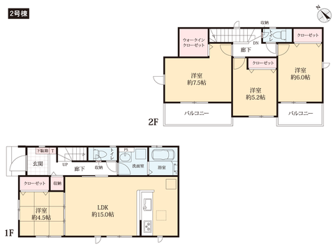 瀬戸内市長船町福里の新築 一戸建て分譲住宅の間取り図