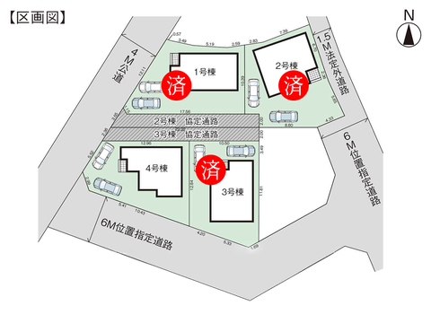 岡山市南区郡の新築 一戸建て分譲住宅の区画図