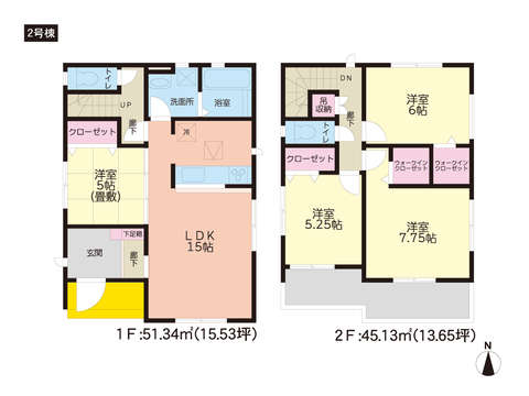 岡山県岡山市中区高島新屋敷の新築 一戸建て分譲住宅の間取り図