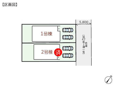 岡山県岡山市南区築港新町の新築 一戸建て分譲住宅の区画図