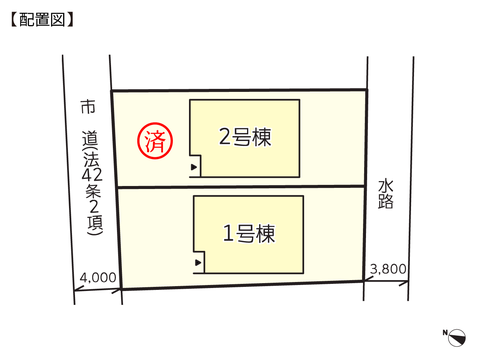 岡山県倉敷市西中新田の新築 一戸建て分譲住宅の区画図