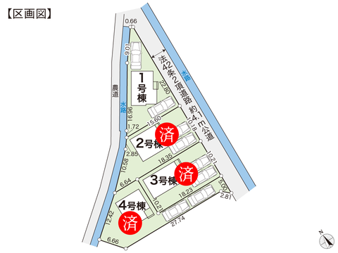 岡山県岡山市東区金岡西町の新築 一戸建て分譲住宅の区画図