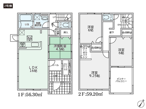 岡山県倉敷市西阿知町の新築 一戸建て分譲住宅の間取り図