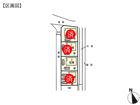 岡山県倉敷市連島町連島の新築 一戸建て分譲住宅の区画図