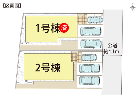 倉敷市八王寺町の新築 一戸建て分譲住宅の区画図
