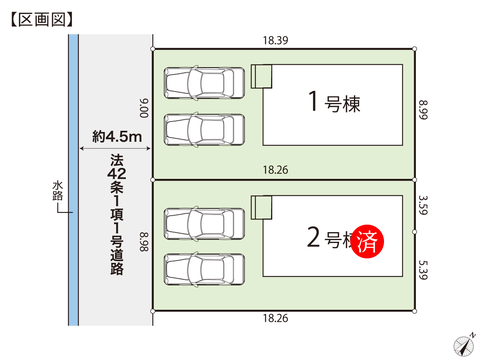 岡山県岡山市東区瀬戸町万富の新築 一戸建て分譲住宅の区画図