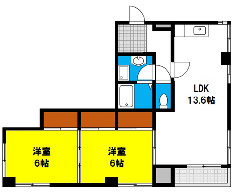 岡山市北区中山下の賃貸物件 間取り図
