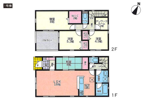 住所の新築 一戸建て分譲住宅の間取り図