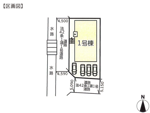 岡山県岡山市東区益野町の新築 一戸建て分譲住宅の区画図