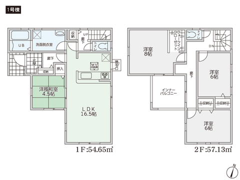 岡山県総社市井手の新築 一戸建て分譲住宅の間取り図