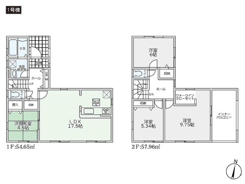 岡山県玉野市槌ケ原の新築 一戸建て分譲住宅の間取り図