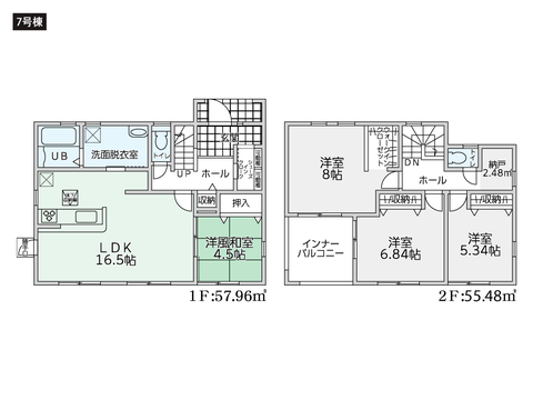 岡山県倉敷市広江の新築 一戸建て分譲住宅の間取り図