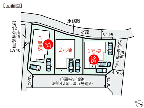 岡山県総社市溝口の新築 一戸建て分譲住宅の区画図