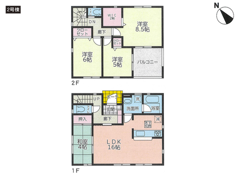 倉敷市連島町鶴新田の新築 一戸建て分譲住宅の間取り図