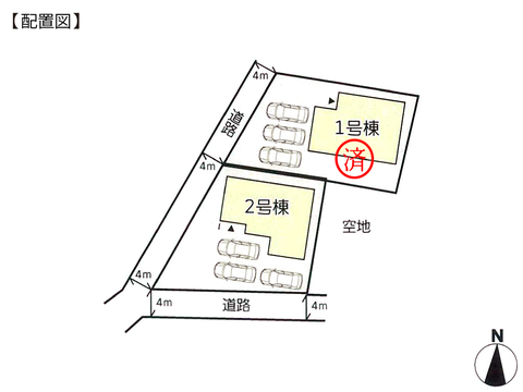 岡山県倉敷市北畝の新築 一戸建て分譲住宅の区画図