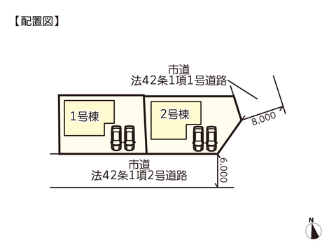 岡山県瀬戸内市邑久町山田庄の新築 一戸建て分譲住宅の区画図