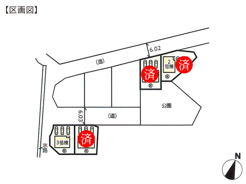 岡山県岡山市東区西大寺東の新築 一戸建て分譲住宅の区画図