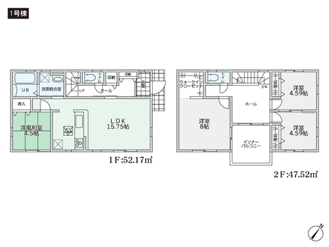 岡山県岡山市南区西高崎の新築 一戸建て分譲住宅の間取り図