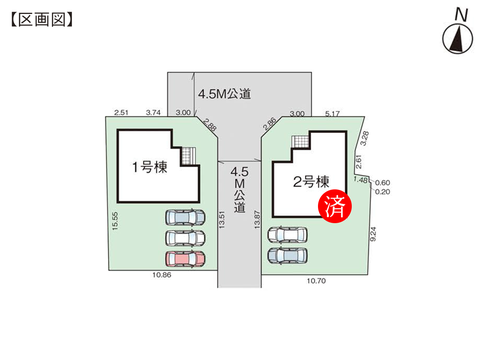 倉敷市林の新築 一戸建て分譲住宅の区画図