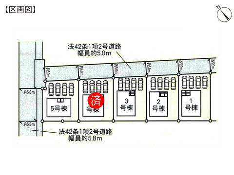 玉野市槌ケ原の新築 一戸建て分譲住宅の区画図