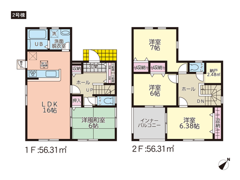 岡山県倉敷市松島の新築 一戸建て分譲住宅の間取り図