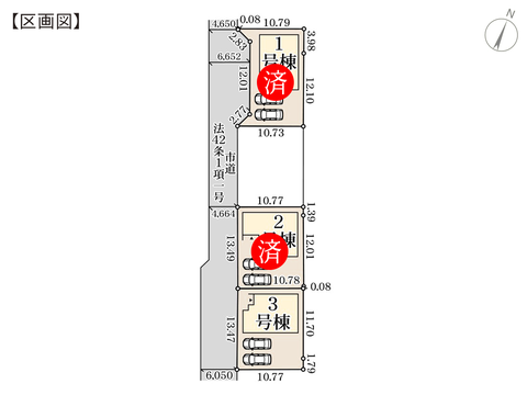 岡山市中区江並の新築 一戸建て分譲住宅の区画図