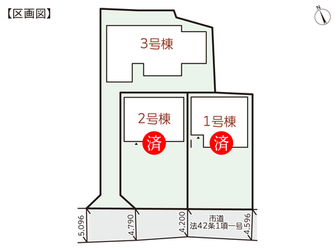 岡山市北区足守の新築 一戸建て分譲住宅の区画図