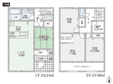 岡山県岡山市中区山崎の新築 一戸建て分譲住宅の間取り図