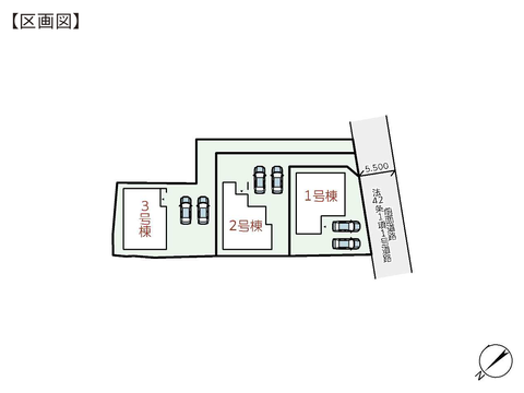 岡山県倉敷市木見の新築 一戸建て分譲住宅の区画図