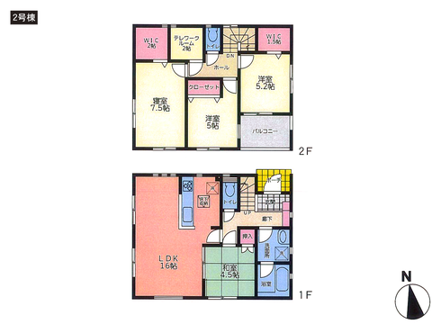 岡山県岡山市南区南輝の新築 一戸建て分譲住宅の間取り図