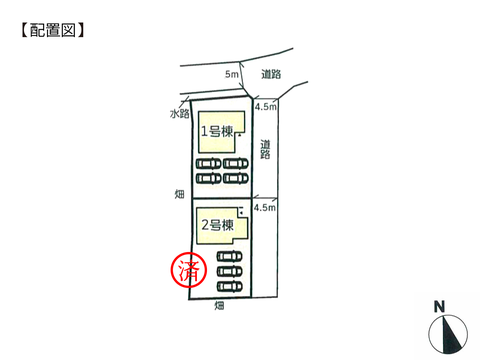 岡山県瀬戸内市長船町福岡の新築 一戸建て分譲住宅の区画図