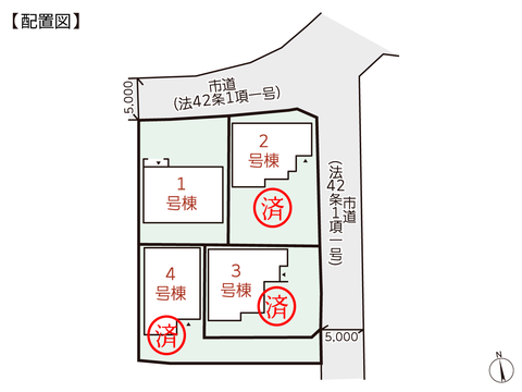 岡山県瀬戸内市邑久町豊安の新築 一戸建て分譲住宅の区画図