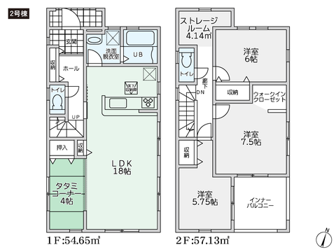 岡山県倉敷市連島5丁目の新築 一戸建て分譲住宅の間取り図