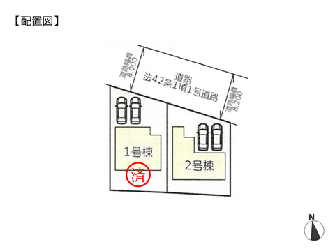 岡山県瀬戸内市邑久町山田庄の新築 一戸建て分譲住宅の区画図