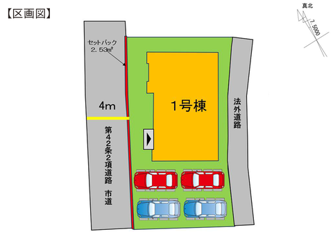 岡山市中区湊の新築 一戸建て分譲住宅の区画図