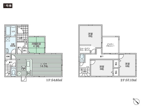 岡山県倉敷市連島町鶴新田の新築 一戸建て分譲住宅の間取り図